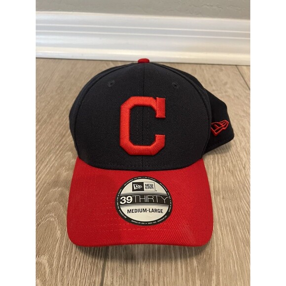 New Era Cleveland Indians Hat Blue Red MLB Baseball 39thirty Medium Large New - Picture 1 of 5